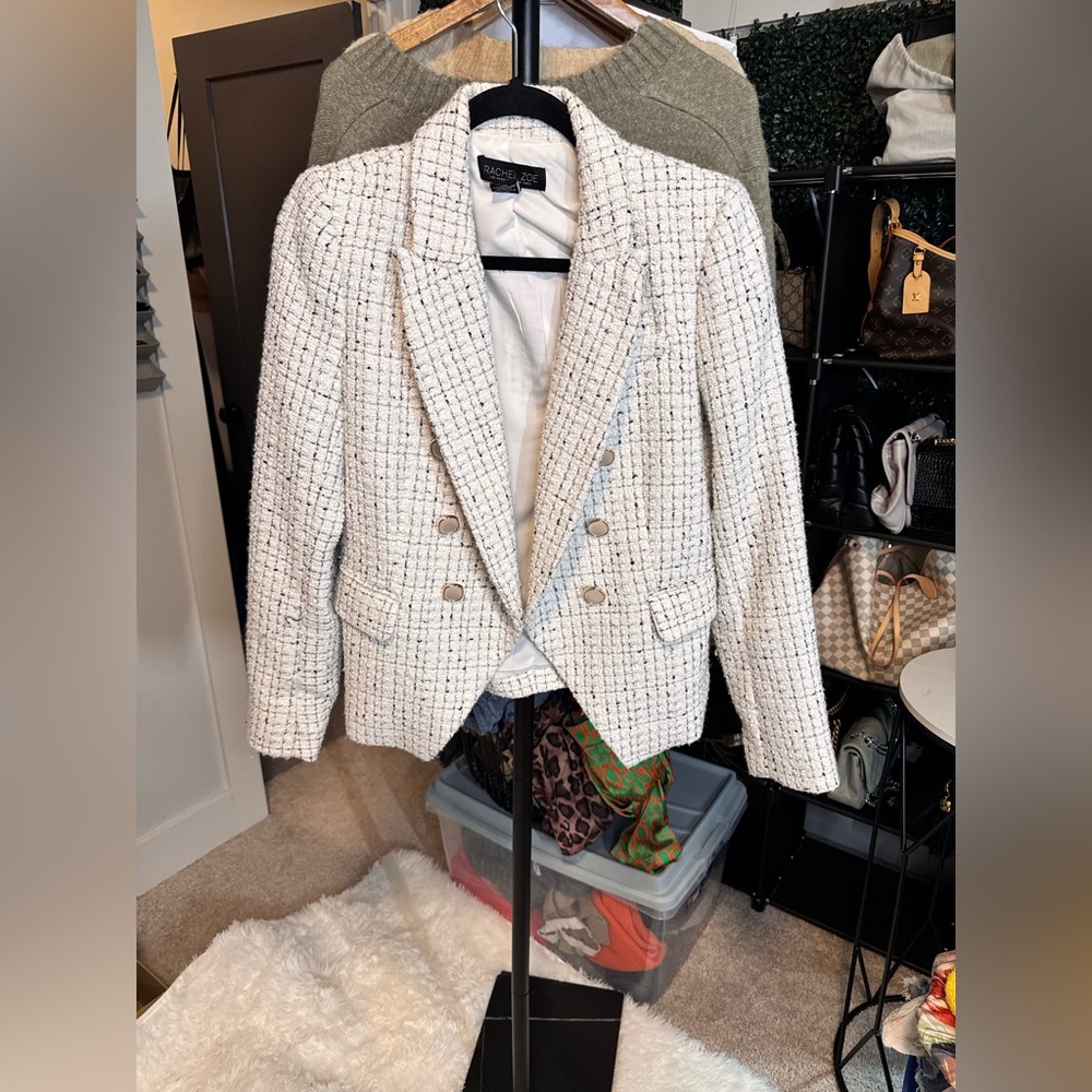 Rachel Zoe Tweed Double-Breasted Blazer
Size: M